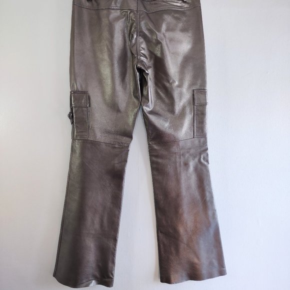 Cache Pants & Jumpsuits Leather Boot Cut Cargo Jeanspants By Cache